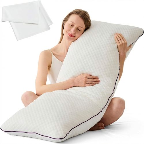 HOMELAB Cooling Adjustable Body Pillow 20x54 with Bamboo Pillowcase
